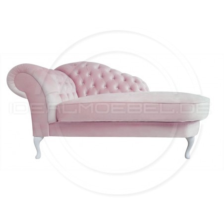 Glamour Chaiselongue Chesterfield Custom mit Kristallen Samt