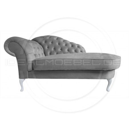 Glamour Chaiselongue Chesterfield Madame mit Kristallen Samt