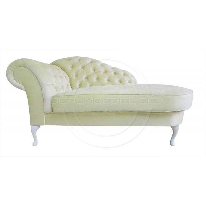 Glamour Chaiselongue Chesterfield Custom mit Kristallen Samt