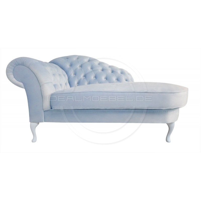 Glamour Chaiselongue Chesterfield Custom mit Kristallen Samt