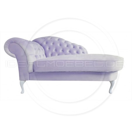 Glamour Chaiselongue Chesterfield Madame mit Kristallen Samt
