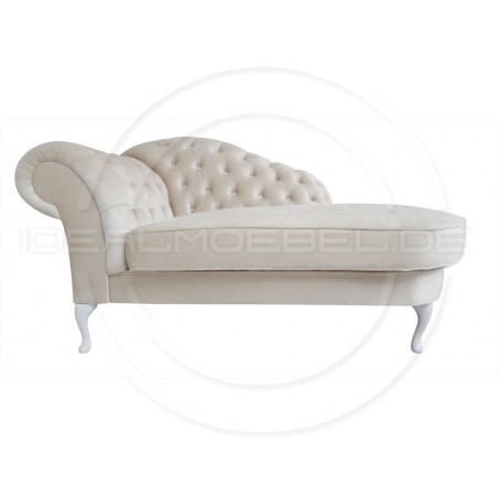 Glamour Chaiselongue Chesterfield Madame mit Kristallen Samt