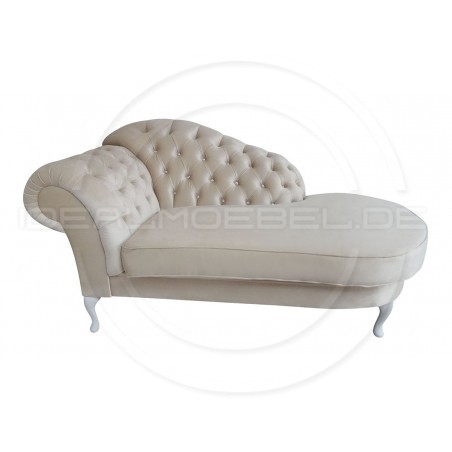 Glamour Chaiselongue Chesterfield Madame mit Kristallen Samt
