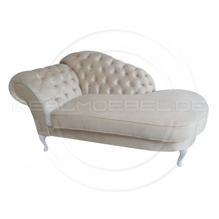 Glamour Chaiselongue Chesterfield Custom mit Kristallen Samt