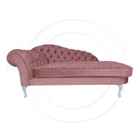 Glamour Chaiselongue Chesterfield Madame mit Kristallen 220 Samt
