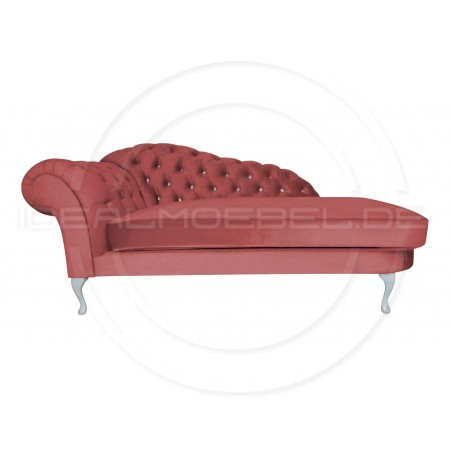 Glamour Chaiselongue Chesterfield Madame mit Kristallen 220 Samt