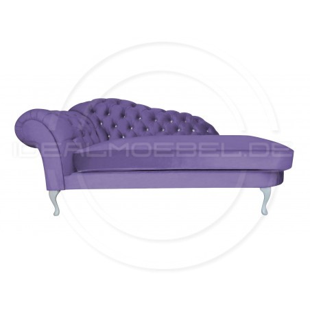 Glamour Chaiselongue Chesterfield Custom mit Kristallen 220 Samt