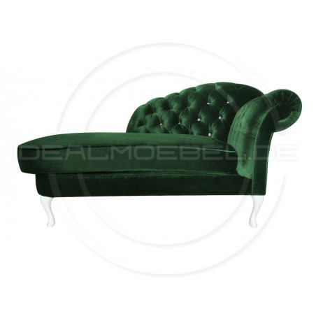 Glamour Chaiselongue Chesterfield Custom Soft mit Kristallen Samt