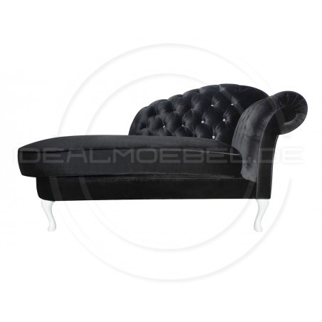 Glamour Chaiselongue Chesterfield Custom Soft mit Kristallen Samt