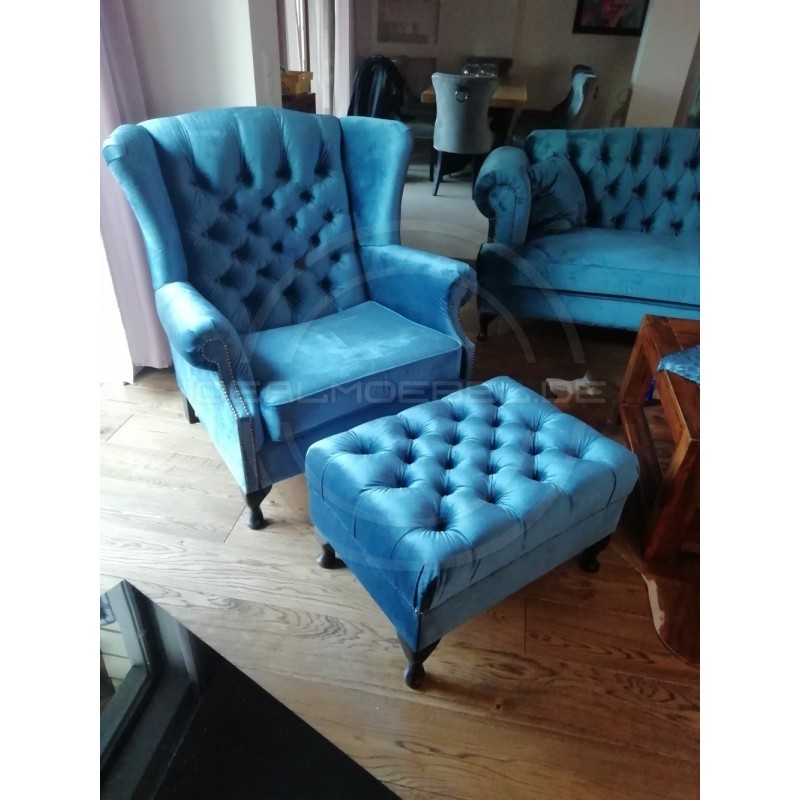 Sofa Dorset Ludwik Samt 3-Sitzer