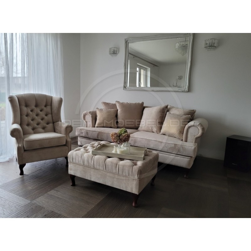 Sofa Dorset Ludwik Samt 4-Sitzer