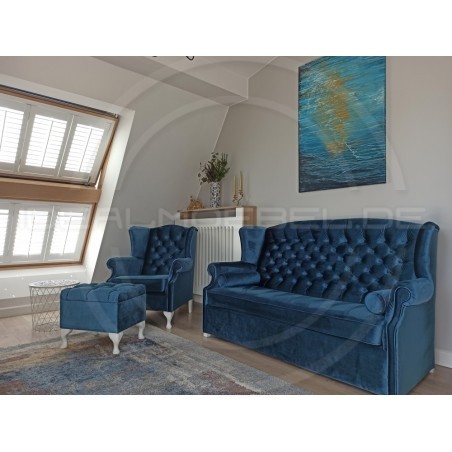 Chesterfield OHRENSESSEL Old Samt