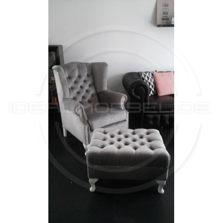 Chesterfield OHRENSESSEL Ton Samt