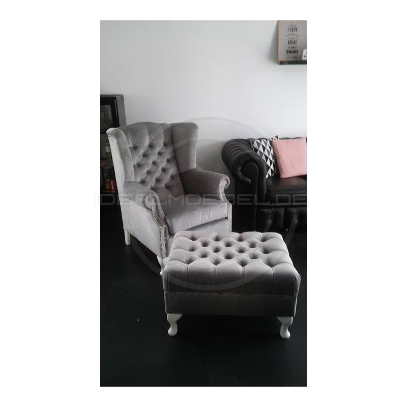 Chesterfield Hocker Bristol Samt