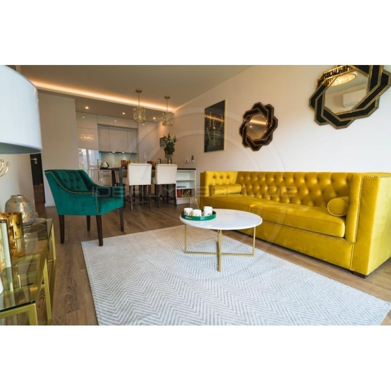 Chesterfield Sofa London Plus Samt 4-Sitzer