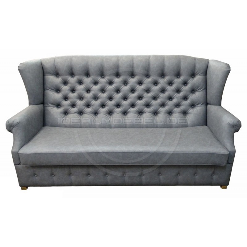 Chesterfield Schlafsofa Uszak Old Plus mit Schlaffunktion Samt 3-Sitzer