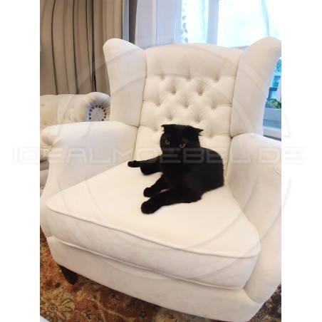 Chesterfield Schlafsofa Original Classic mit Schlaffunktionr, Samt 3-Sitzer