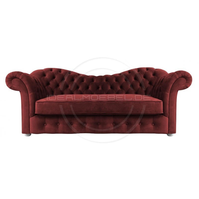 Chesterfield Sofa Madame Soft Samt 3-Sitzer