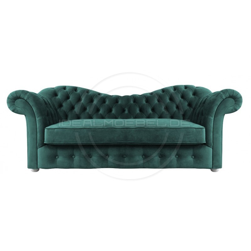 Chesterfield Sofa Madame Soft Samt 3-Sitzer