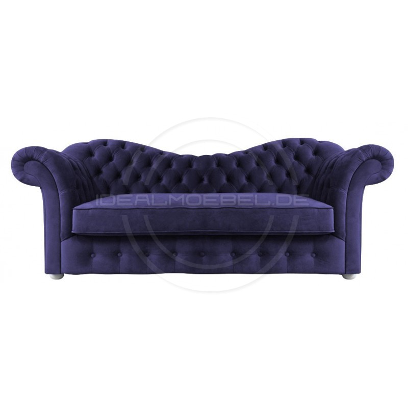 Chesterfield Sofa Madame Soft Samt 3-Sitzer