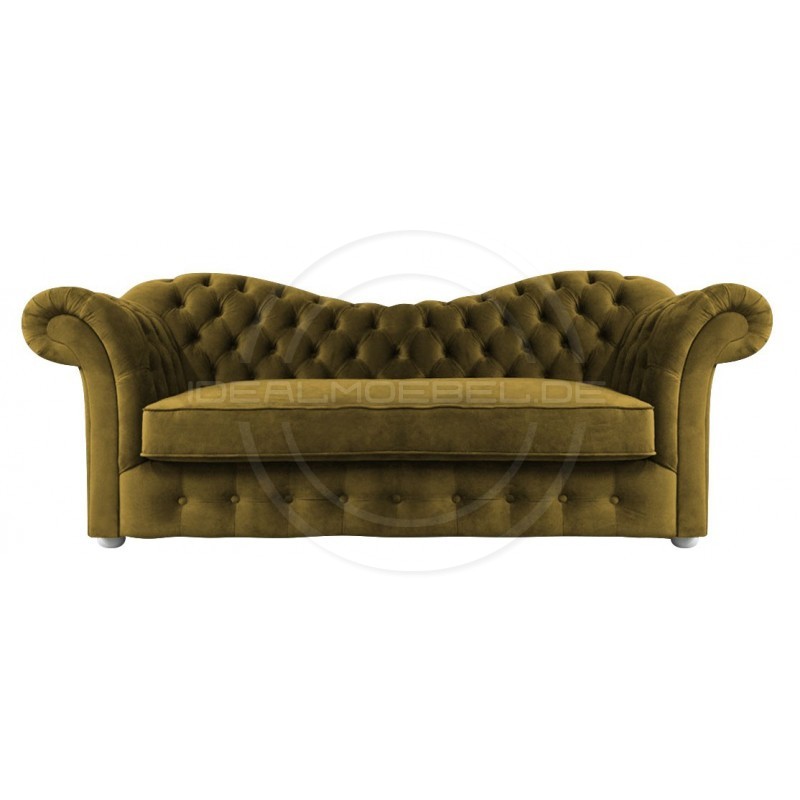 Chesterfield Sofa Madame Soft Samt 3-Sitzer