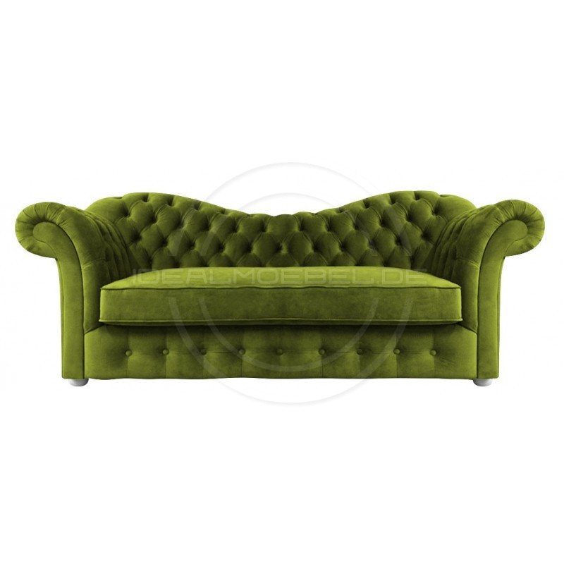 Chesterfield Sofa Madame Soft Samt 3-Sitzer