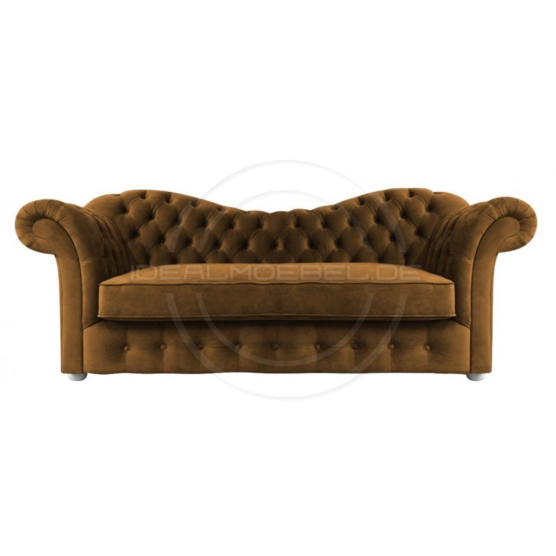 Chesterfield Sofa Madame Soft Samt 3-Sitzer