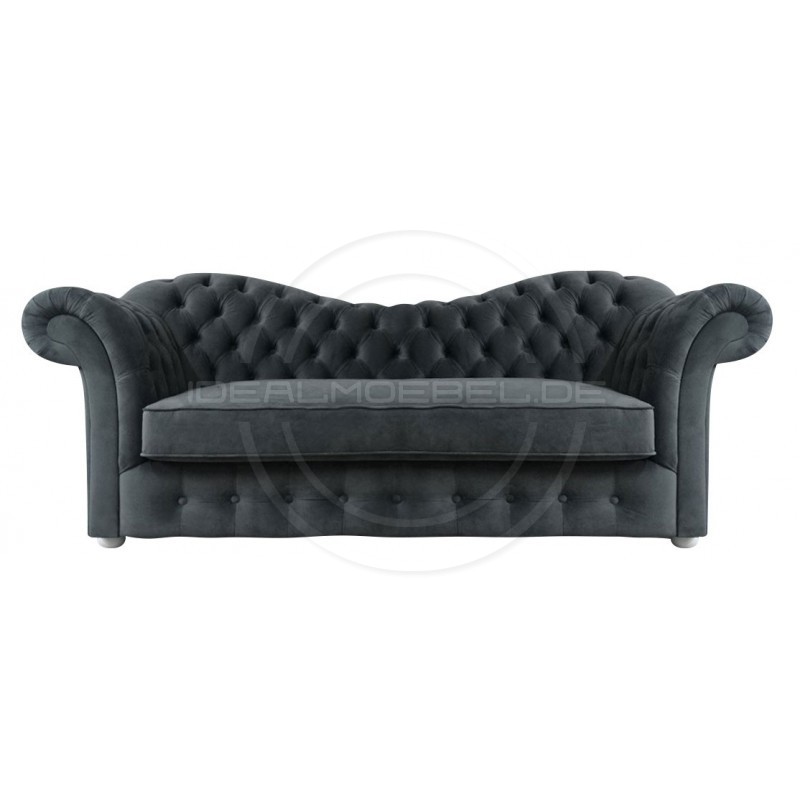 Chesterfield Sofa Madame Soft Samt 3-Sitzer