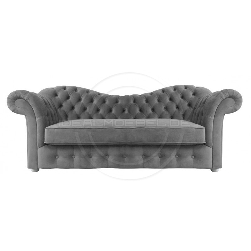 Chesterfield Sofa Madame Soft Samt 3-Sitzer