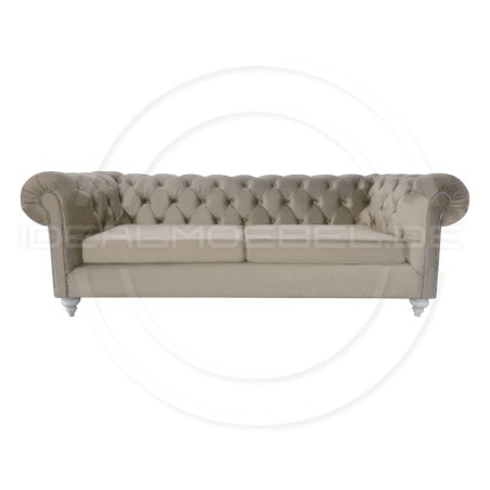 Chesterfield Sofa Swan Samt 3-Sitzer