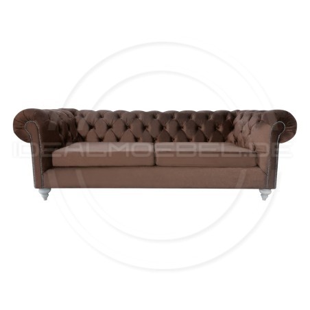 Chesterfield Sofa Swan Samt 3-Sitzer