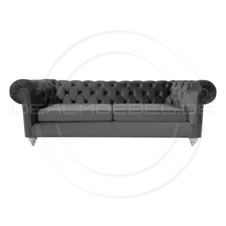 Chesterfield Sofa Swan Samt 3-Sitzer