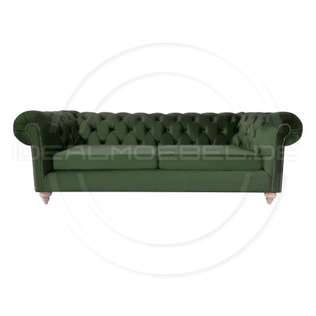 Chesterfield Sofa Swan Samt 3-Sitzer