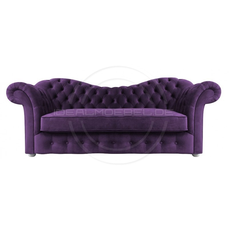 Chesterfield Sofa Madame Soft Samt 3-Sitzer
