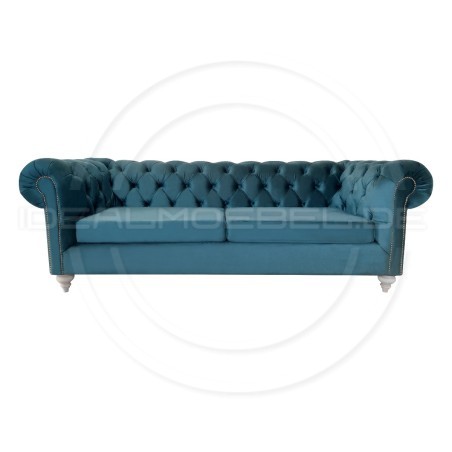 Chesterfield Sofa Swan Samt 3-Sitzer