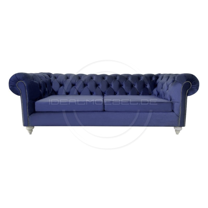 Chesterfield Sofa Swan Samt 3-Sitzer