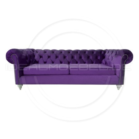 Chesterfield Sofa Swan Samt 3-Sitzer