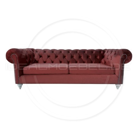 Chesterfield Sofa Swan Samt 3-Sitzer