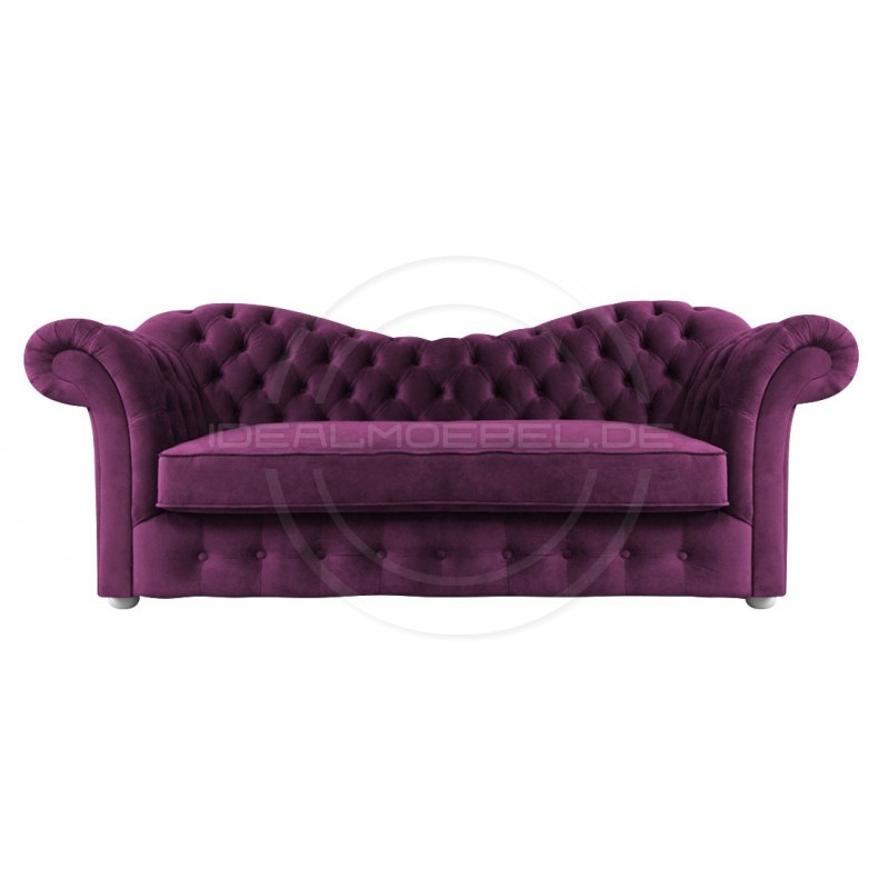 Chesterfield Sofa Madame Soft Samt 3-Sitzer