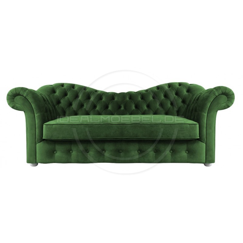 Chesterfield Sofa Madame Soft Samt 3-Sitzer