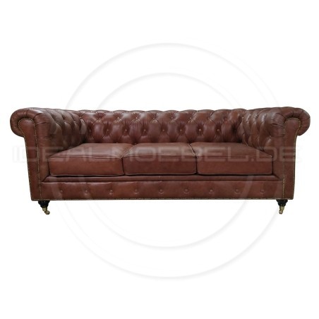 Chesterfield LederSofa auf Rollen Swan 3-Sitzer