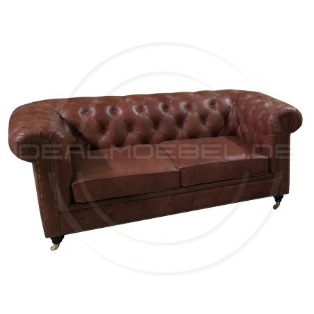 Chesterfield LederSofa auf Rollen Swan 2-Sitzer