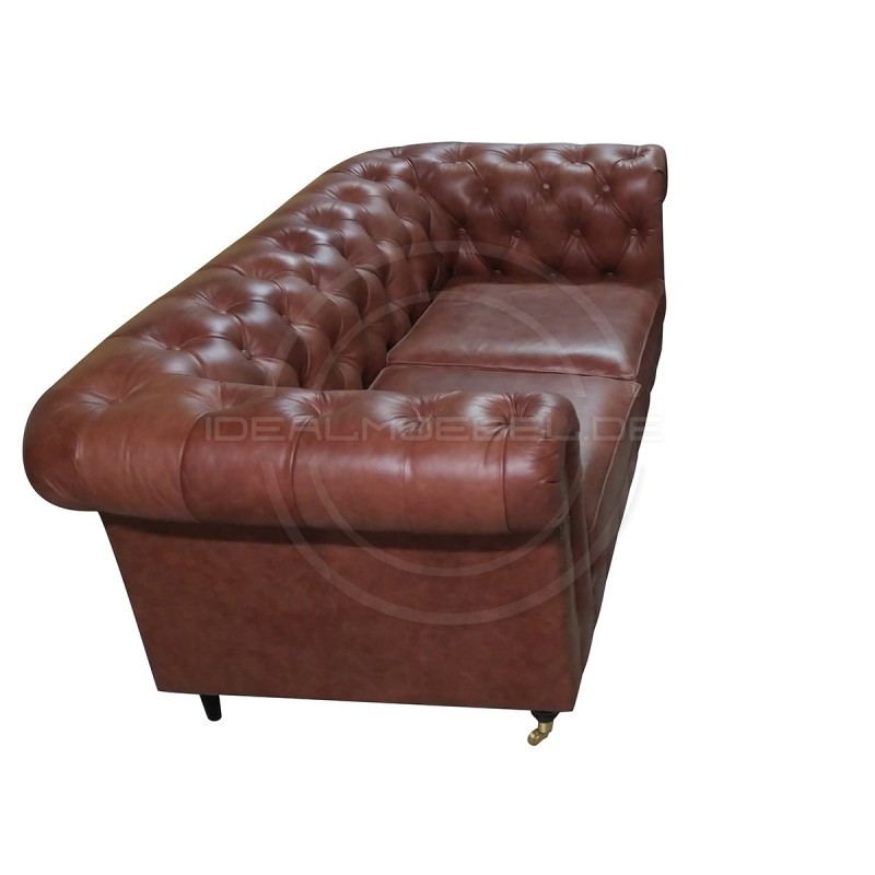 Chesterfield LederSofa auf Rollen Swan 2-Sitzer