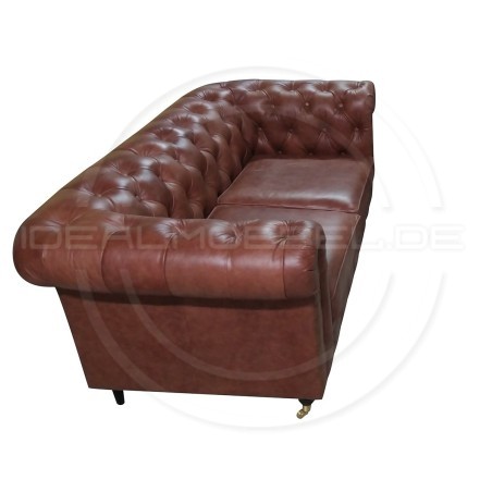 Chesterfield LederSofa auf Rollen Swan 2-Sitzer