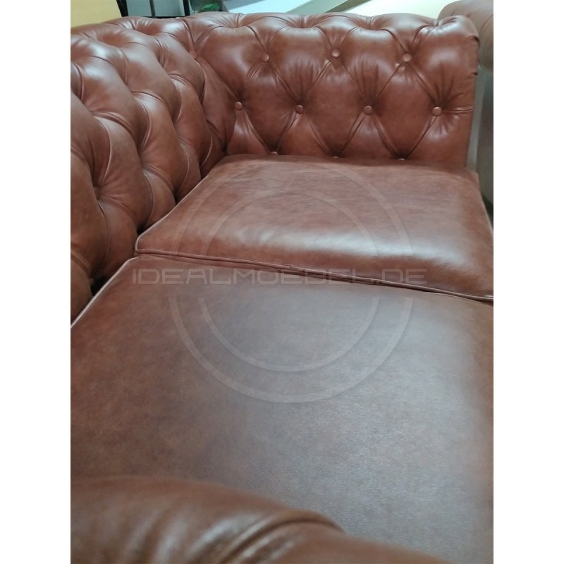 Chesterfield LederSofa auf Rollen Swan 2-Sitzer