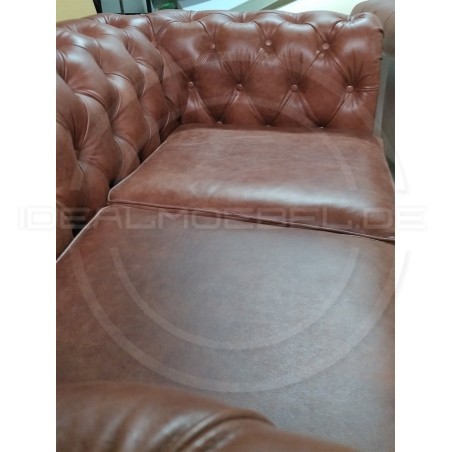 Chesterfield LederSofa auf Rollen Swan 2-Sitzer