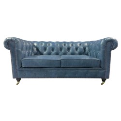Chesterfield LederSofa auf Rollen Swan 2-Sitzer