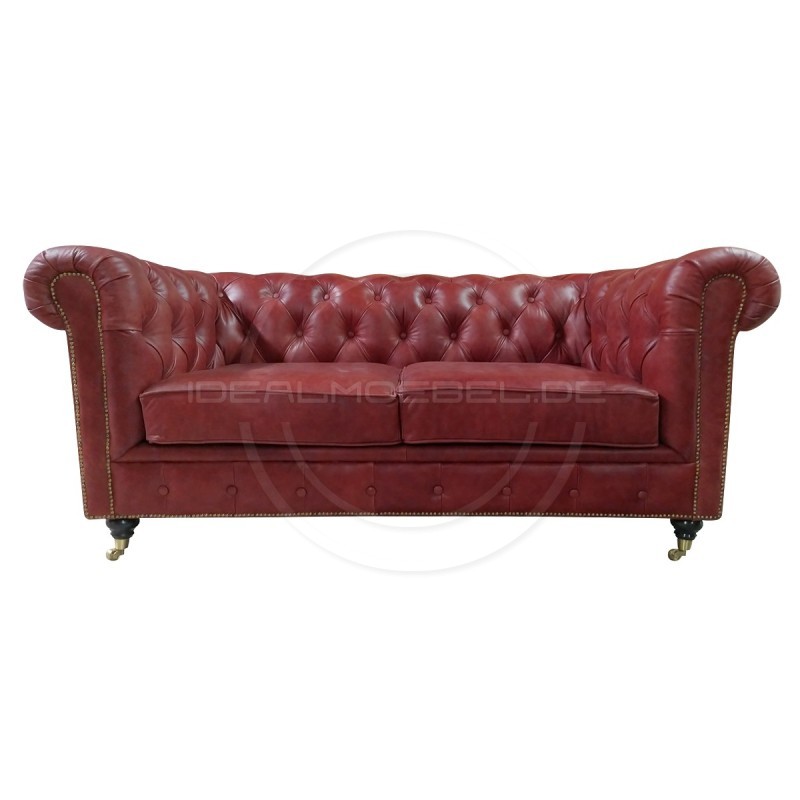 Chesterfield LederSofa auf Rollen Swan 2-Sitzer