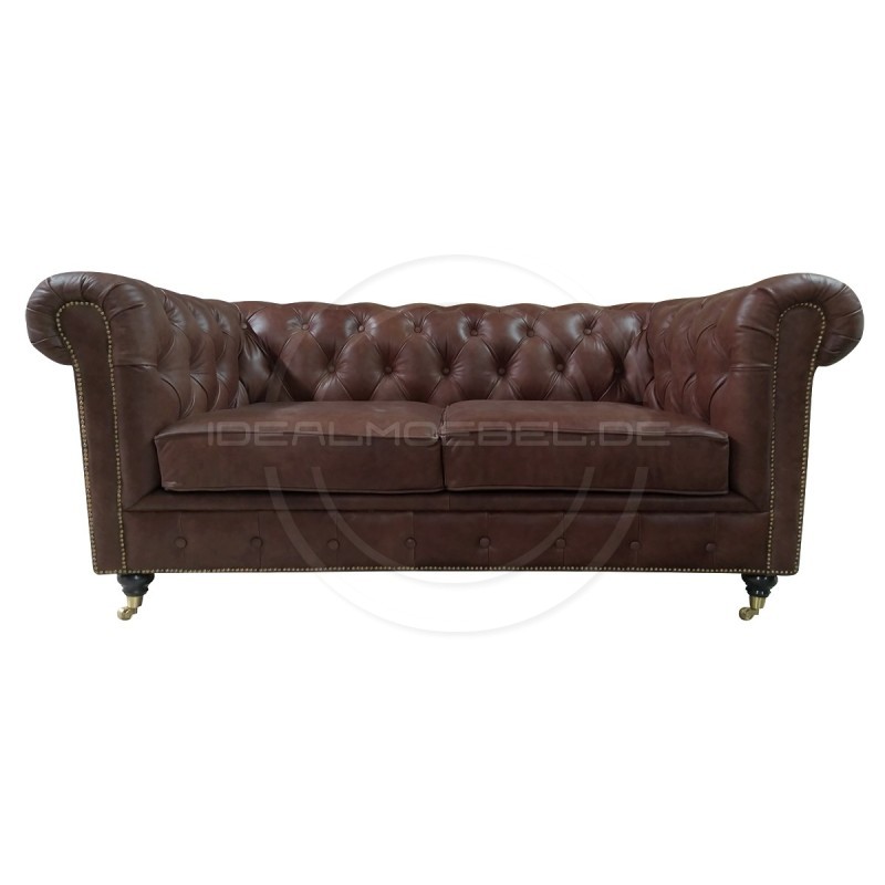 Chesterfield LederSofa auf Rollen Swan 2-Sitzer