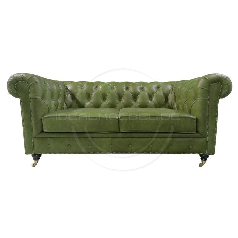 Chesterfield LederSofa auf Rollen Swan 2-Sitzer